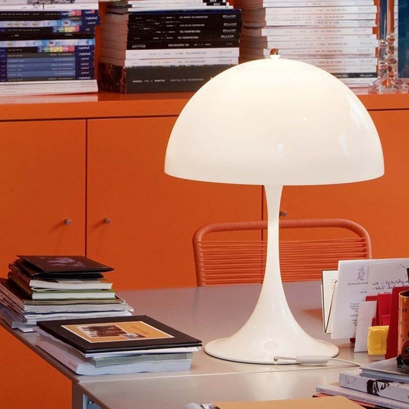 lampe champignon bureau livre