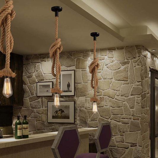 Retro rope pendant light